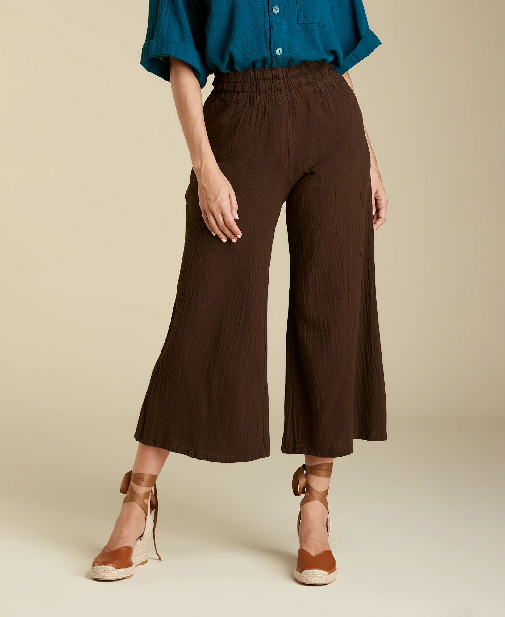 Pantalon culotte algodon sale