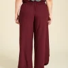 Pantalón culotte de algodón con aberturas Opalo color vino tinto