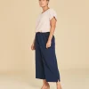 Pantalón capri de manta Paula color azul marino