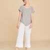 Pantalón capri de manta Paula color blanco