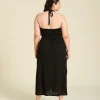 Vestido halter largo Patricia color negro Black