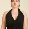 Vestido halter largo Patricia color negro Black