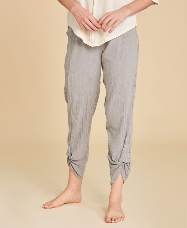 Pantalón de algodón al tobillo Zoey color gris claro Nickel