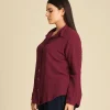 Camisa básica de algodón Josephine Beet