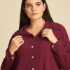 Camisa básica de algodón Josephine Beet