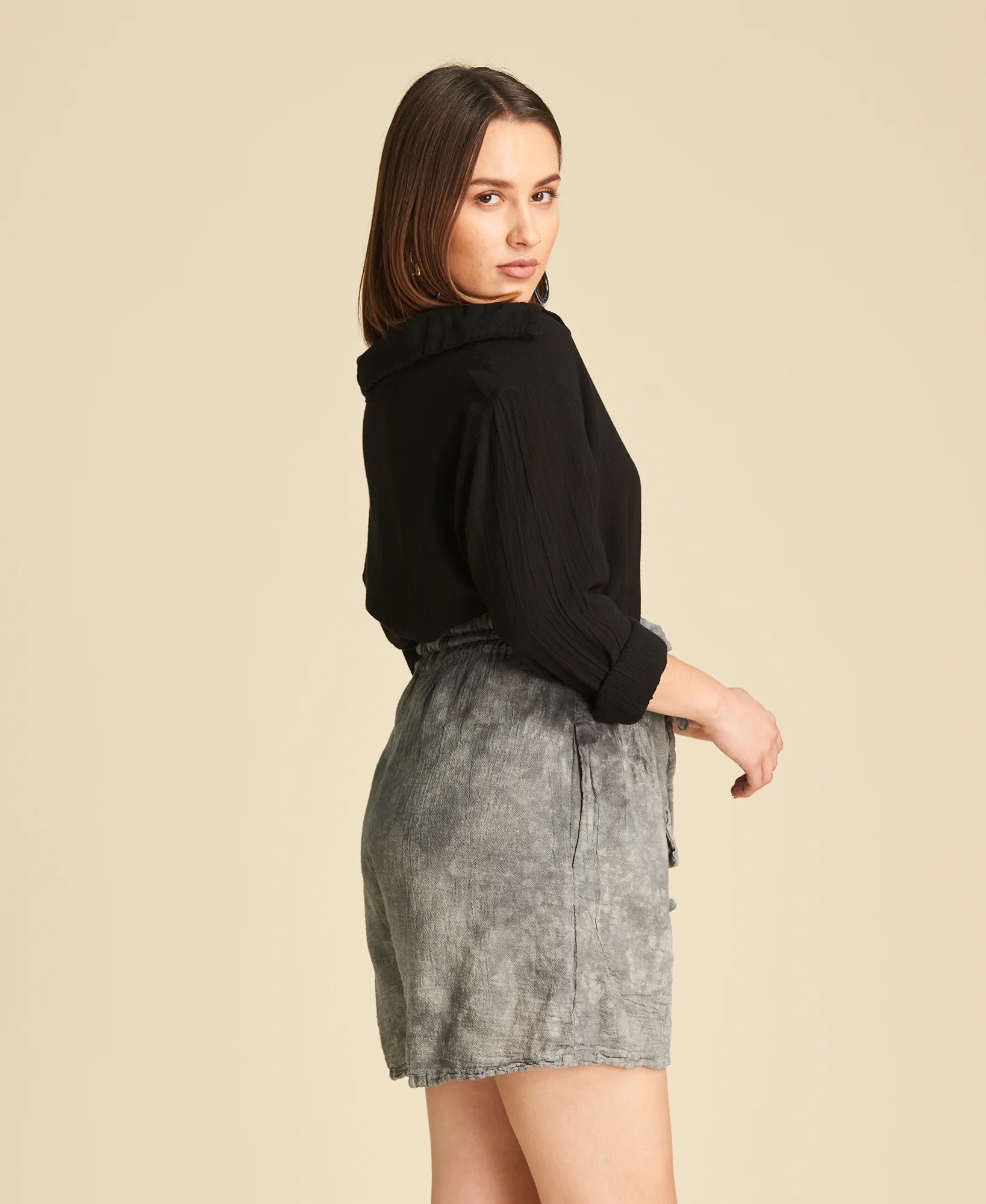 Camisa básica de algodón Josephine Black