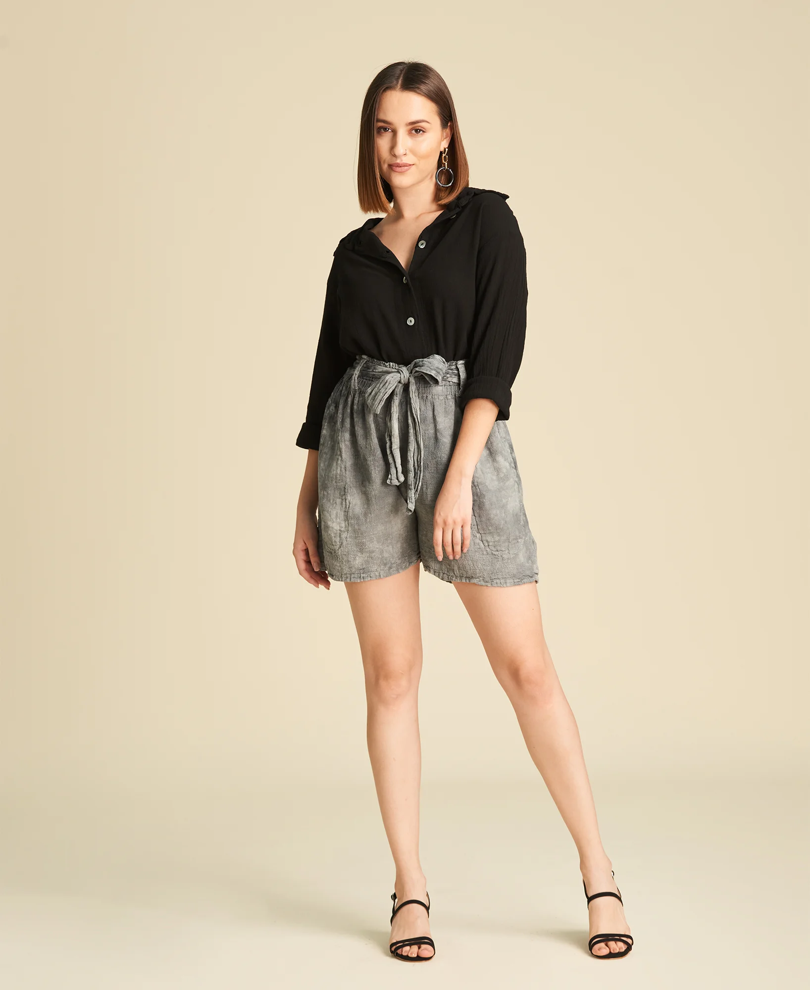 Camisa básica de algodón Josephine Black