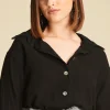 Camisa básica de algodón Josephine Black