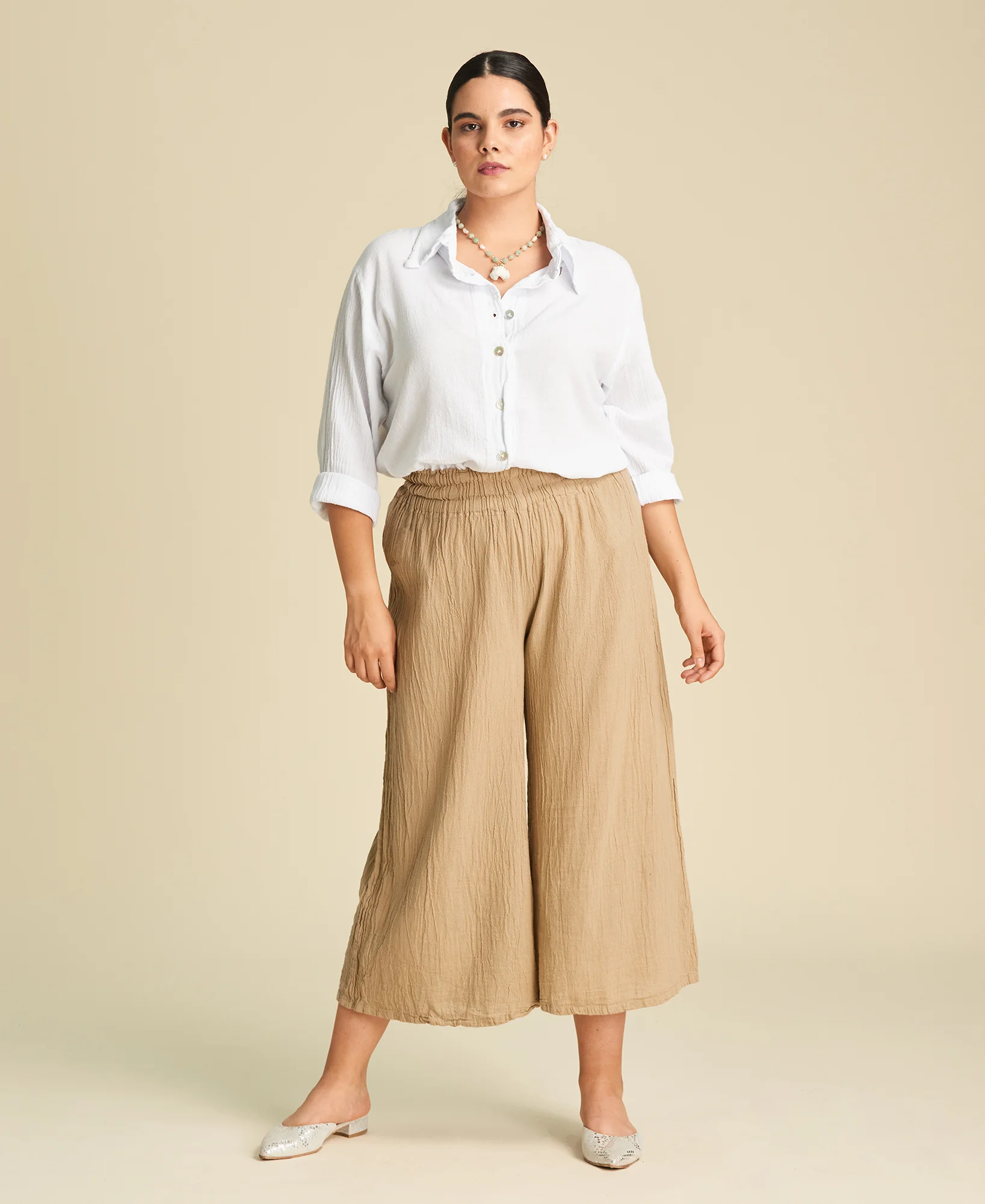 Camisa básica de algodón Josephine Snow