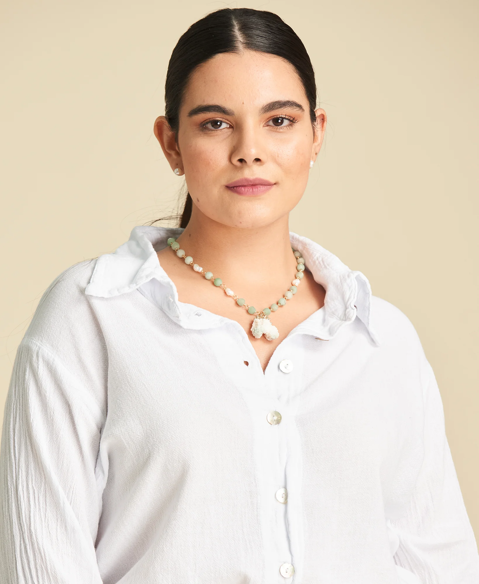 Camisa básica de algodón Josephine Snow