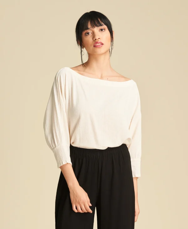 Blusa manga murciélago Marina color Bone